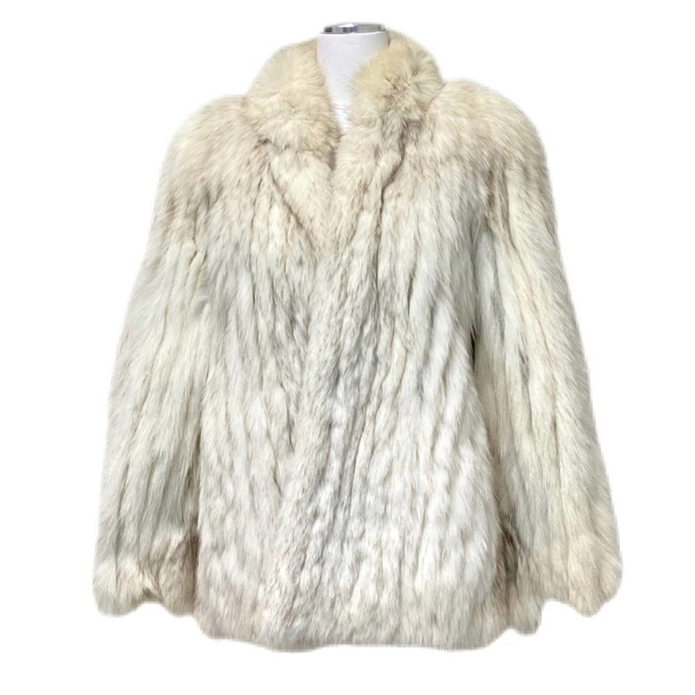 Saga Fox Blue Fox Fur Mid Length Coat Jacket M